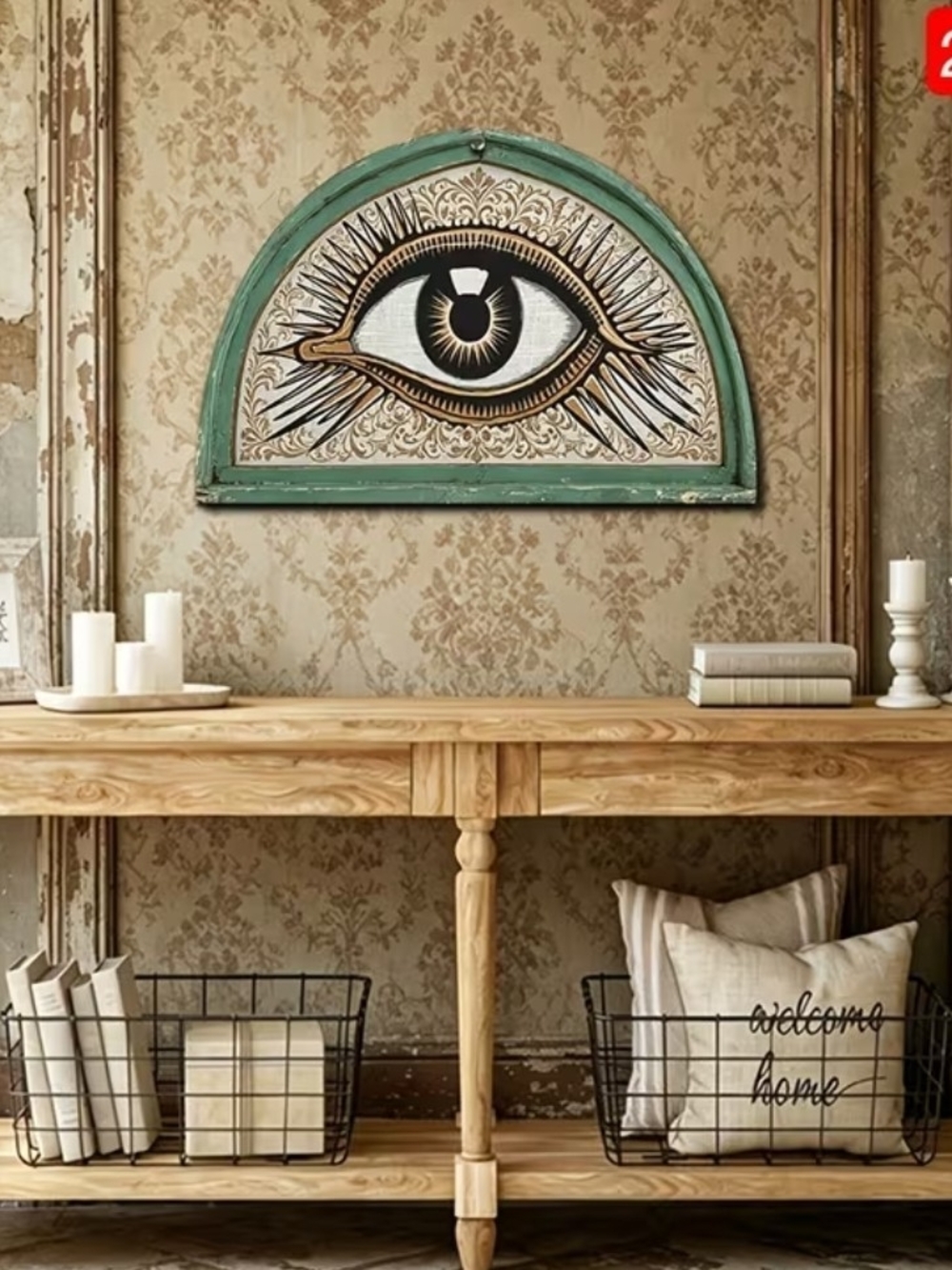 Turquoise and Gold All-Seeing Eye Wall Art - Home Wall Decor